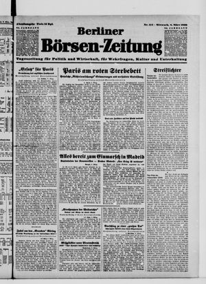 Berliner Börsen-Zeitung vom 08.03.1939
