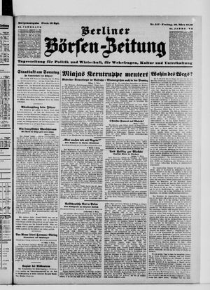Berliner Börsen-Zeitung vom 10.03.1939