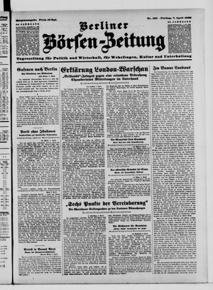 Berliner Börsen-Zeitung vom 07.04.1939
