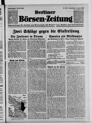 Berliner Börsen-Zeitung vom 08.04.1939