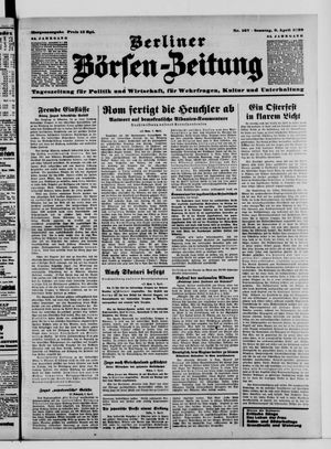 Berliner Börsen-Zeitung vom 09.04.1939