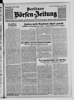 Berliner Börsen-Zeitung vom 18.04.1939