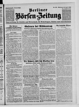 Berliner Börsen-Zeitung vom 19.04.1939