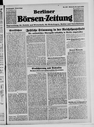 Berliner Börsen-Zeitung vom 19.04.1939