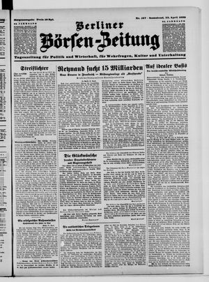 Berliner Börsen-Zeitung vom 22.04.1939