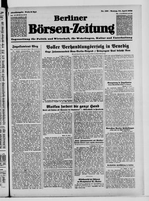 Berliner Börsen-Zeitung vom 24.04.1939