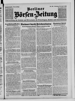 Berliner Börsen-Zeitung vom 25.04.1939