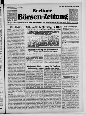 Berliner Börsen-Zeitung vom 25.04.1939