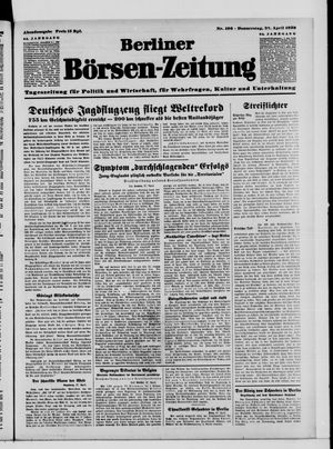 Berliner Börsen-Zeitung vom 27.04.1939