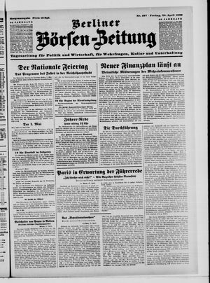 Berliner Börsen-Zeitung vom 28.04.1939