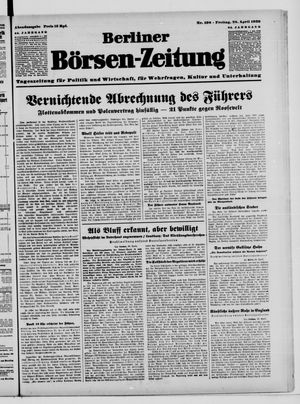 Berliner Börsen-Zeitung vom 28.04.1939