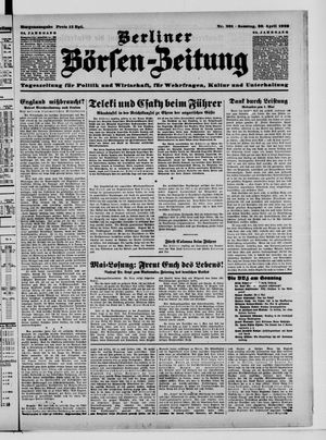 Berliner Börsen-Zeitung vom 30.04.1939