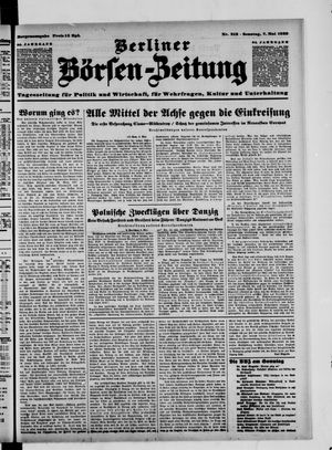 Berliner Börsen-Zeitung vom 07.05.1939