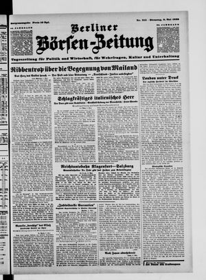 Berliner Börsen-Zeitung vom 09.05.1939
