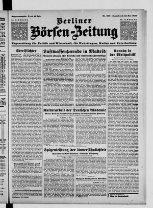 Berliner Börsen-Zeitung vom 13.05.1939