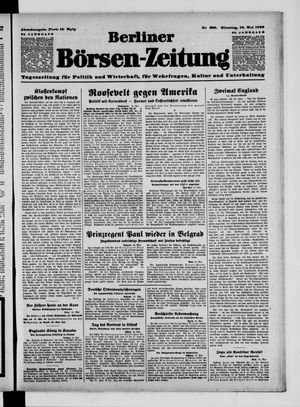 Berliner Börsen-Zeitung vom 16.05.1939