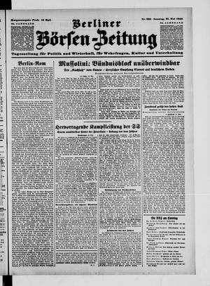 Berliner Börsen-Zeitung vom 21.05.1939
