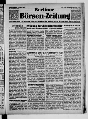 Berliner Börsen-Zeitung vom 27.05.1939