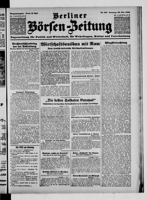 Berliner Börsen-Zeitung vom 28.05.1939