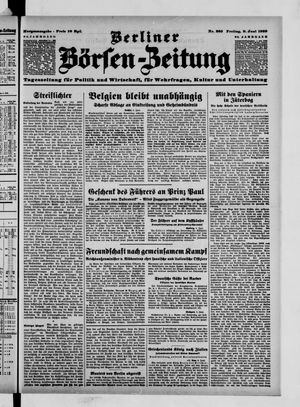 Berliner Börsen-Zeitung vom 09.06.1939