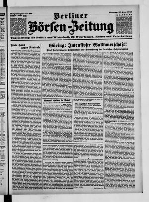 Berliner Börsen-Zeitung vom 27.06.1939