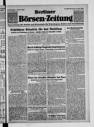 Berliner Börsen-Zeitung vom 27.06.1939