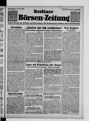 Berliner Börsen-Zeitung vom 08.07.1939