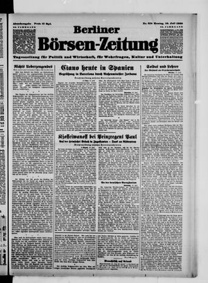 Berliner Börsen-Zeitung vom 10.07.1939