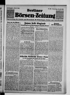 Berliner Börsen-Zeitung vom 13.07.1939