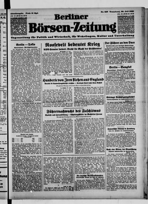 Berliner Börsen-Zeitung vom 29.07.1939