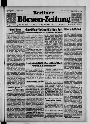 Berliner Börsen-Zeitung vom 09.08.1939