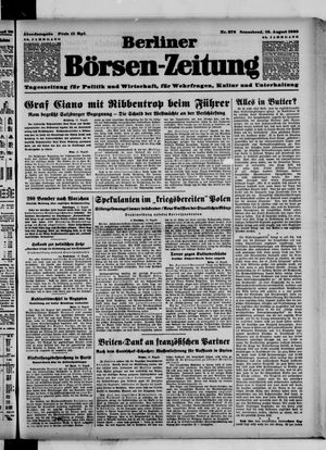 Berliner Börsen-Zeitung vom 12.08.1939