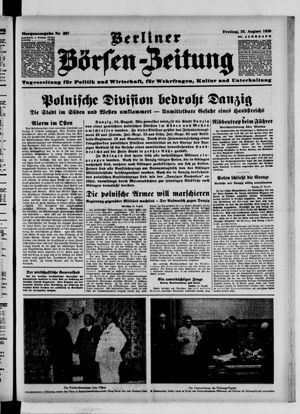 Berliner Börsen-Zeitung vom 25.08.1939