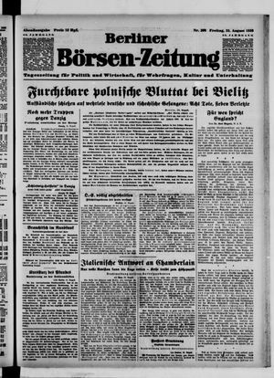 Berliner Börsen-Zeitung vom 25.08.1939