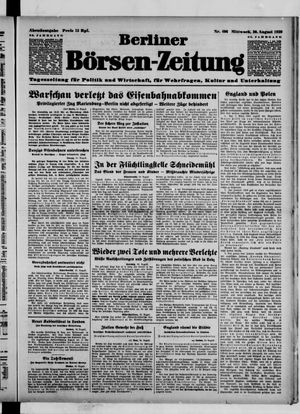 Berliner Börsen-Zeitung vom 30.08.1939