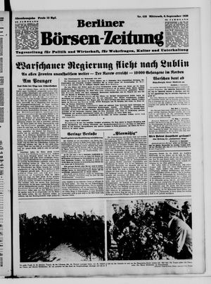 Berliner Börsen-Zeitung vom 06.09.1939