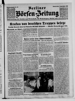 Berliner Börsen-Zeitung vom 07.09.1939