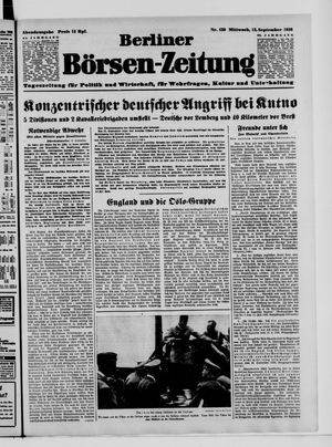 Berliner Börsen-Zeitung vom 13.09.1939