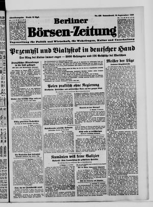 Berliner Börsen-Zeitung vom 16.09.1939