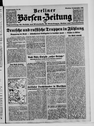 Berliner Börsen-Zeitung vom 19.09.1939