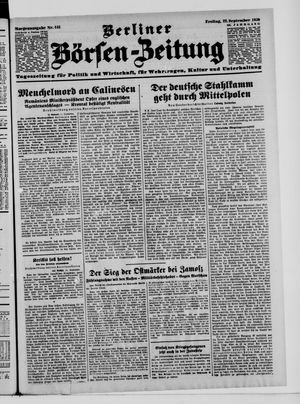 Berliner Börsen-Zeitung vom 22.09.1939