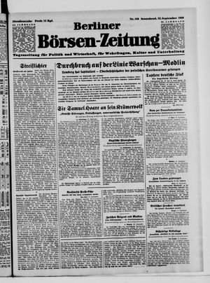 Berliner Börsen-Zeitung vom 23.09.1939