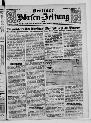 Berliner Börsen-Zeitung vom 26.09.1939