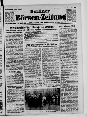 Berliner Börsen-Zeitung vom 26.09.1939