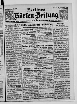 Berliner Börsen-Zeitung vom 27.09.1939