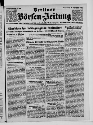 Berliner Börsen-Zeitung vom 28.09.1939