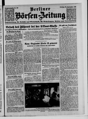 Berliner Börsen-Zeitung vom 29.09.1939