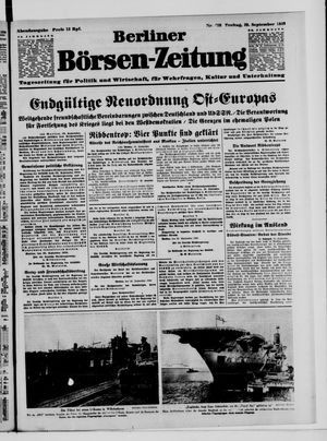 Berliner Börsen-Zeitung vom 29.09.1939