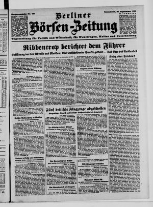 Berliner Börsen-Zeitung vom 30.09.1939