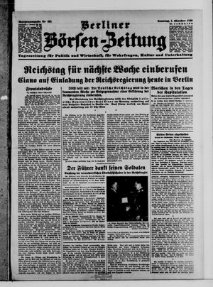 Berliner Börsen-Zeitung vom 01.10.1939
